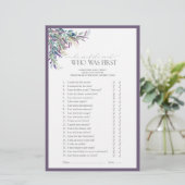 Elegante lavendel bloemige bruidsdouche spel (Staand voorkant)