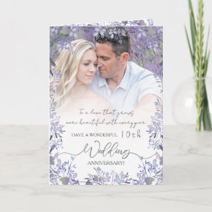 Elegante lavendel bloemige huwelijksverjaardag kaart