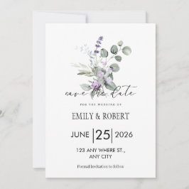 Elegante lavendel bloemige minimalistische bewaar 