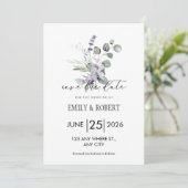 Elegante lavendel bloemige minimalistische bewaar (Staand voorkant)