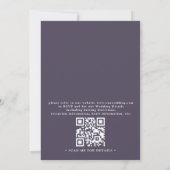 Elegante lavendel bloemige moderne QR-code bruilof Kaart (Achterkant)