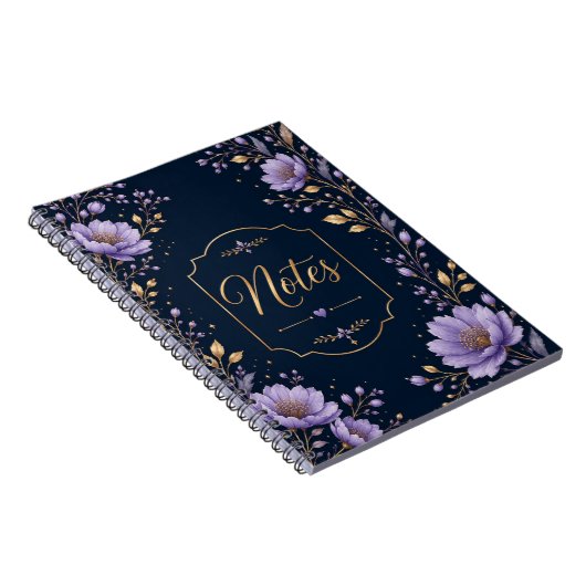 Elegante Lavendel Bloemige Notities Notitieboek (Rechterzijde)