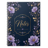 Elegante Lavendel Bloemige Notities Notitieboek (Voorkant)
