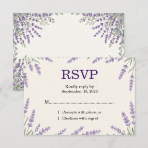 Elegante Lavendel Bloemige Trouw-RSVP-Kaart RSVP Kaartje
