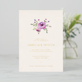 Elegante Lavendel Bloemige Trouw Uitnodiging (Staand Voorkant)