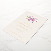 Elegante Lavendel Bloemige Trouw Uitnodiging (Gedraaid)