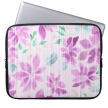Elegante lavendel bloemige waterverf laptophoes