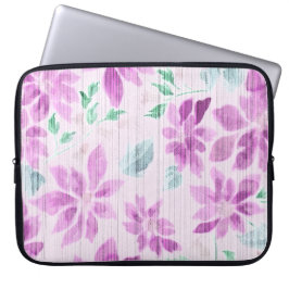 Elegante lavendel bloemige waterverf laptophoes laptop sleeve
