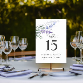 Elegante Lavendel Bloemige Waterverf Trouwdag Kaart