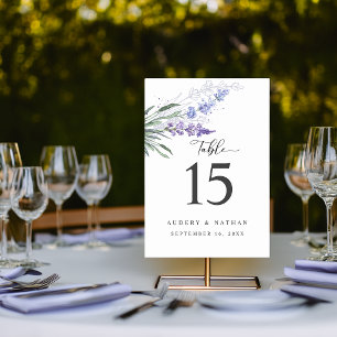 Elegante Lavendel Bloemige Waterverf Trouwdag Kaart