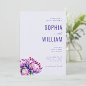 Elegante lavendel bloemprotea kaart (Staand voorkant)