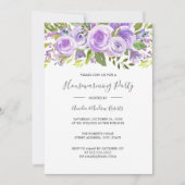 Elegante lavendel bloemrozen housewarming kaart (Voorkant)