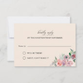  Elegante Lavendel Blush Wedding RSVP Kaartje (Voorkant)