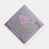 Elegante Lavendel Boeket Bruiloft Servet (Hoek)