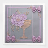 Elegante Lavendel Boeket Bruiloft Servet (Voorkant)