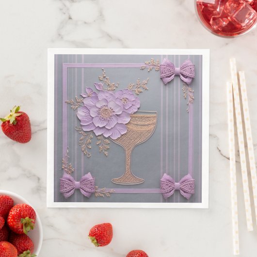Elegante Lavendel Boeket Bruiloft Servet (Insitu)