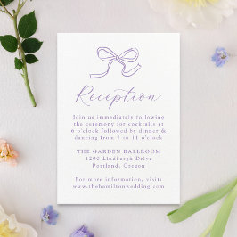 Elegante Lavendel Boog Bruiloftsreceptie Informatiekaartje