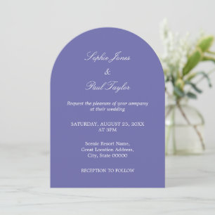 Elegante Lavendel Boog Huwelijksuitnodiging Kaart