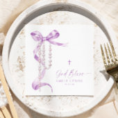 Elegante Lavendel Boog & Rozenkransdoop Servet