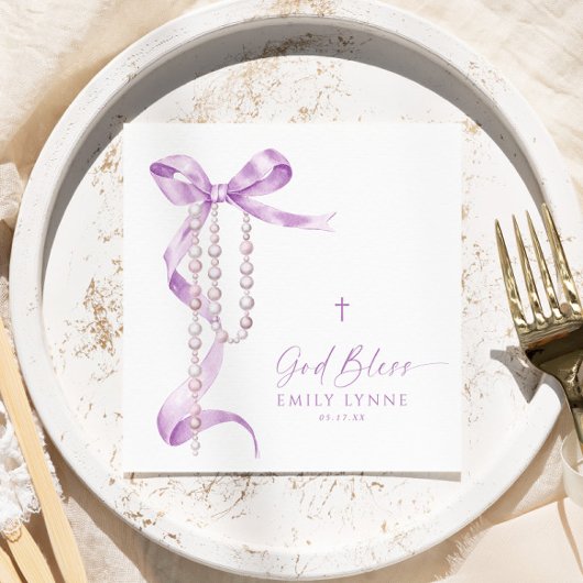 Elegante Lavendel Boog & Rozenkransdoop Servet