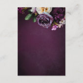 Elegante lavendel & bordeauxrode bloemenscript bru informatiekaartje (Achterkant)