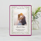 Elegante Lavendel Botanische Save the Date Kaart (Staand voorkant)