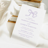 Elegante Lavendel Bow Wedding Kaart