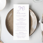 Elegante Lavendel Bow Wedding Menu
