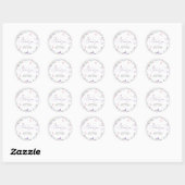 Elegante Lavendel Bruidsdouche Bedankt Ronde Sticker (Vel)