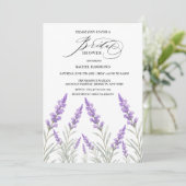Elegante Lavendel Bruidsdouche Uitnodiging Paars (Staand voorkant)