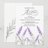 Elegante Lavendel Bruidsdouche Uitnodiging Paars (Voorkant / Achterkant)