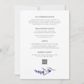 Elegante lavendel bruiloft alles in één uitnodigin kaart (Achterkant)