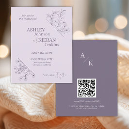 Elegante Lavendel bruiloft budget uitnodiging Flyer