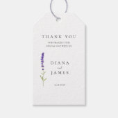 Elegante lavendel bruiloft cadeaulabel (Voorkant)