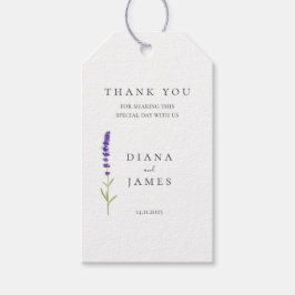 Elegante lavendel bruiloft cadeaulabel