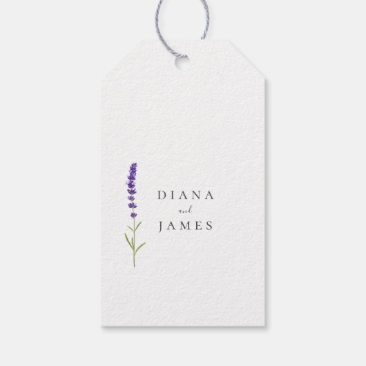 Elegante lavendel bruiloft cadeaulabel (Achterkant)