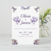 Elegante Lavendel Bruiloft Kaart (Staand voorkant)