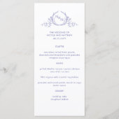 Elegante Lavendel Bruiloft Menu met Monogram (Voorkant)
