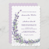 Elegante Lavendel bruiloft Sjabloon Kaart (Voorkant / Achterkant)