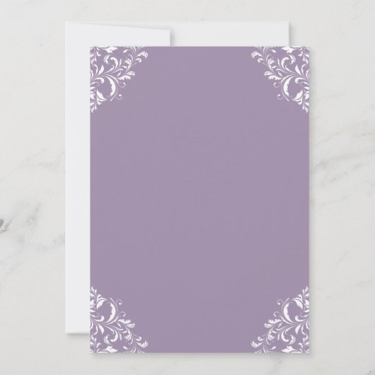 Elegante Lavendel bruiloft uitnodigingen (Achterkant)