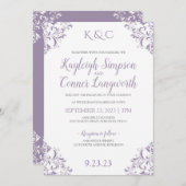 Elegante Lavendel bruiloft uitnodigingen (Voorkant / Achterkant)