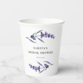 Elegante Lavendel Bruiloftsdans Papieren Bekers (Voorkant)