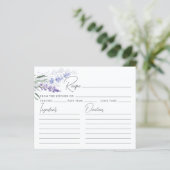 Elegante Lavendel Bruiloftsreceptenkaart (Staand voorkant)