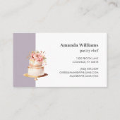 Elegante Lavendel Cake met Florals Cake Decoreren Visitekaartje (Achterkant)