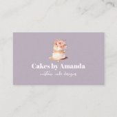 Elegante Lavendel Cake met Florals Cake Decoreren Visitekaartje (Voorkant)