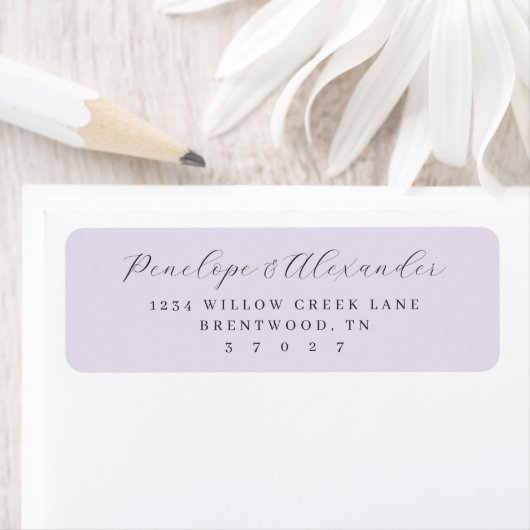 Elegante Lavendel Calligrafie Etiket (Insitu)