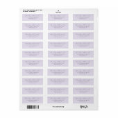 Elegante Lavendel Calligrafie Etiket (Full Sheet)