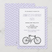 Elegante Lavendel Chevron  Fietsverjaardag Kaart (Voorkant / Achterkant)