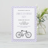 Elegante Lavendel Chevron  Fietsverjaardag Kaart (Staand voorkant)