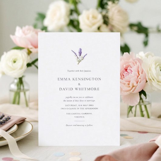 Elegante Lavendel Chic minimalistische bruiloft Kaart